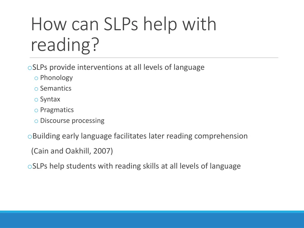 how can slps help with reading 1