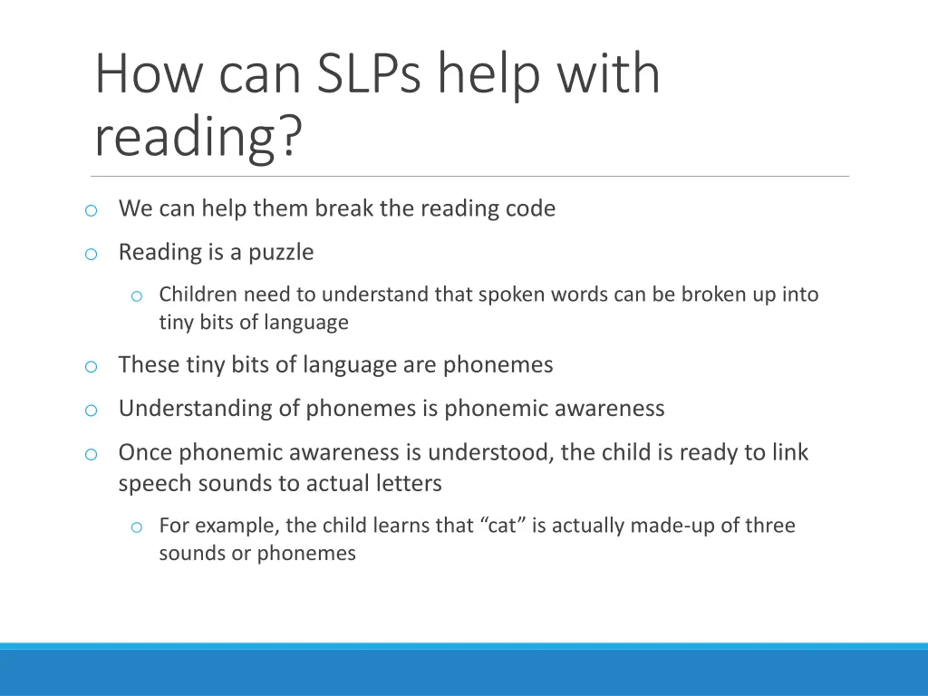 how can slps help with reading