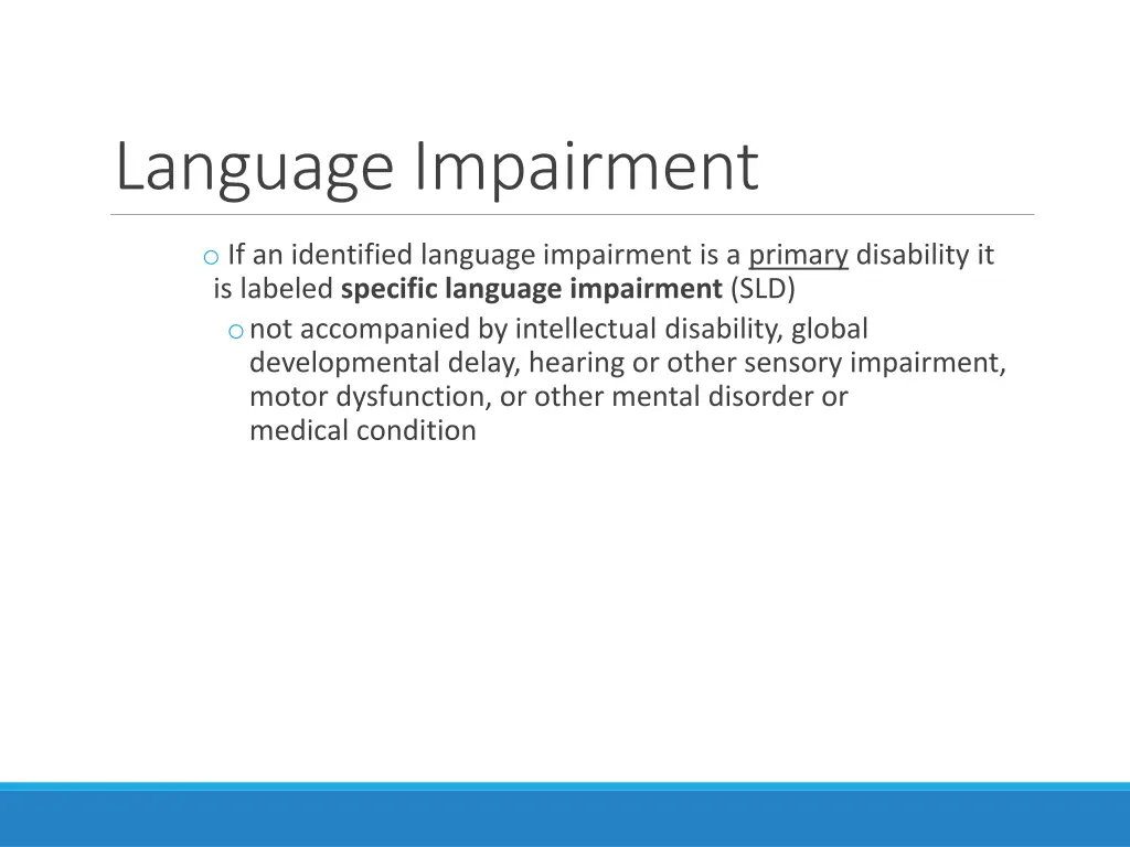 language impairment