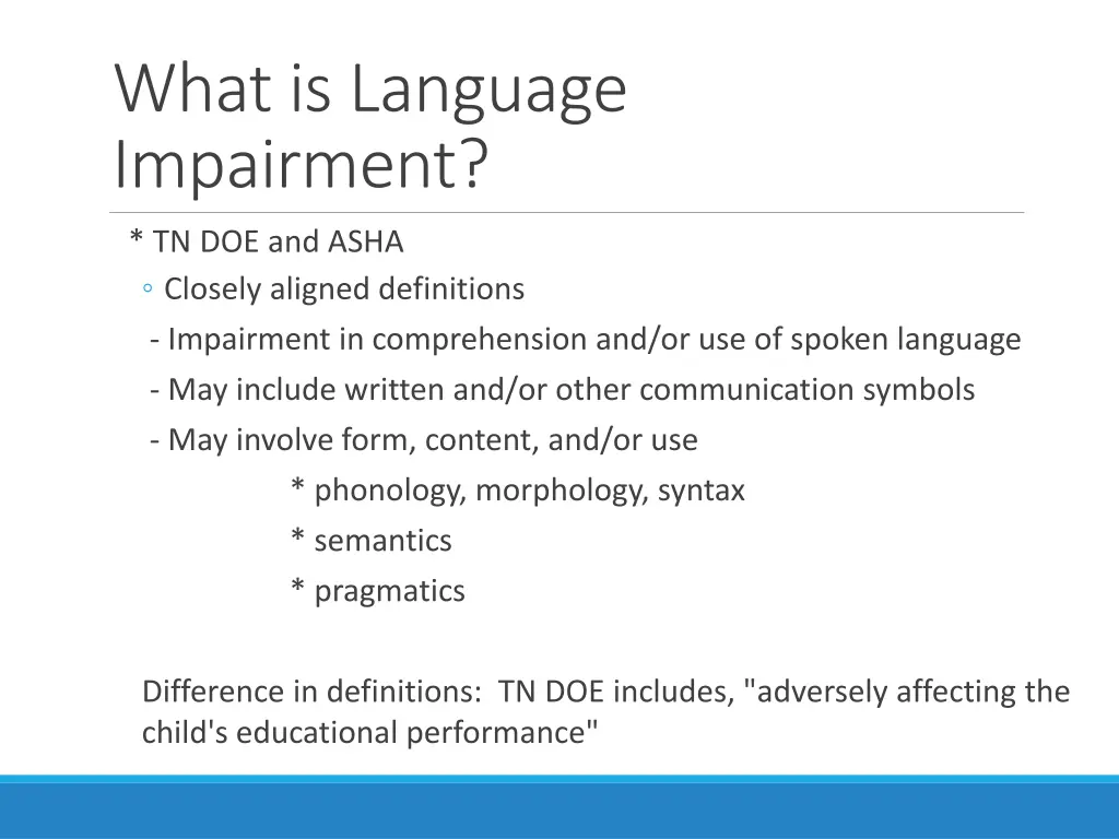 what is language impairment