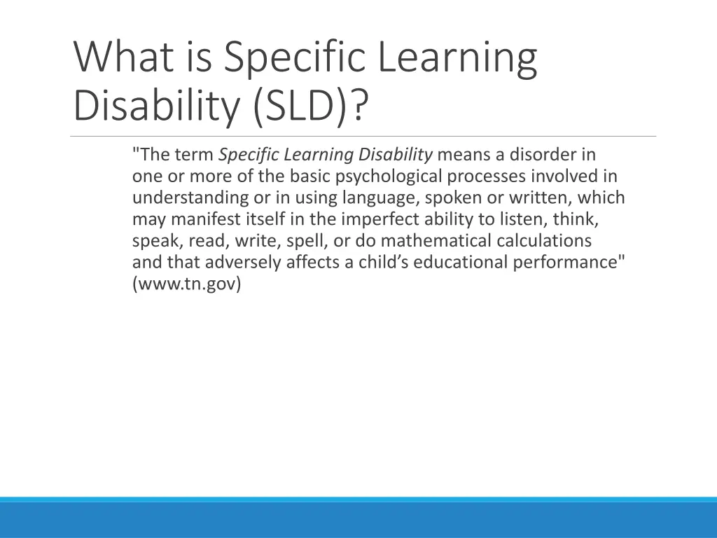 what is specific learning disability sld