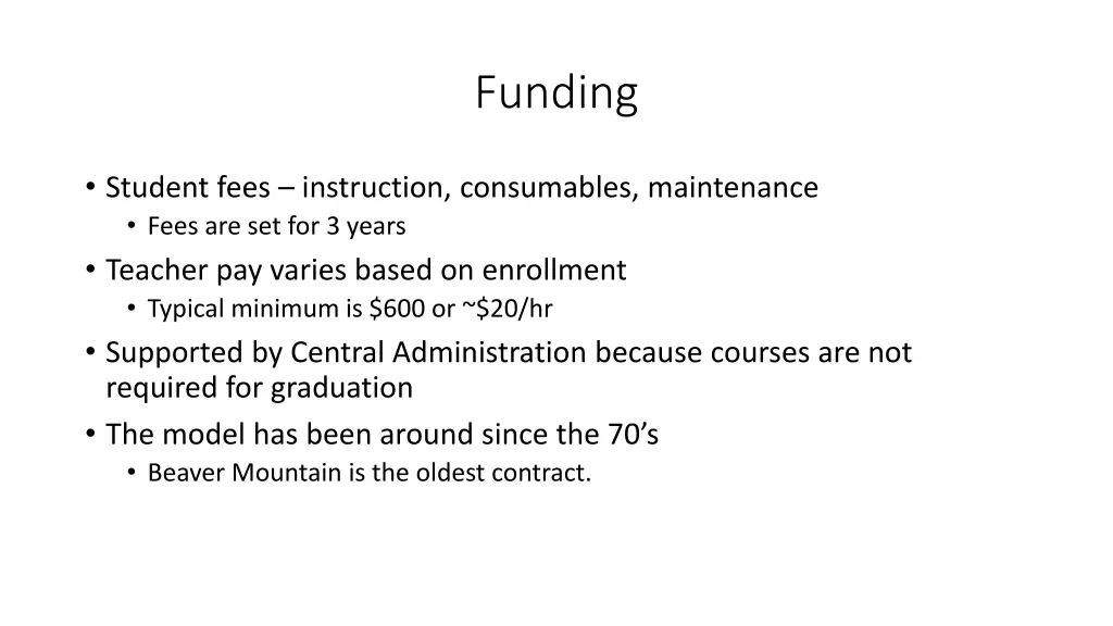 funding