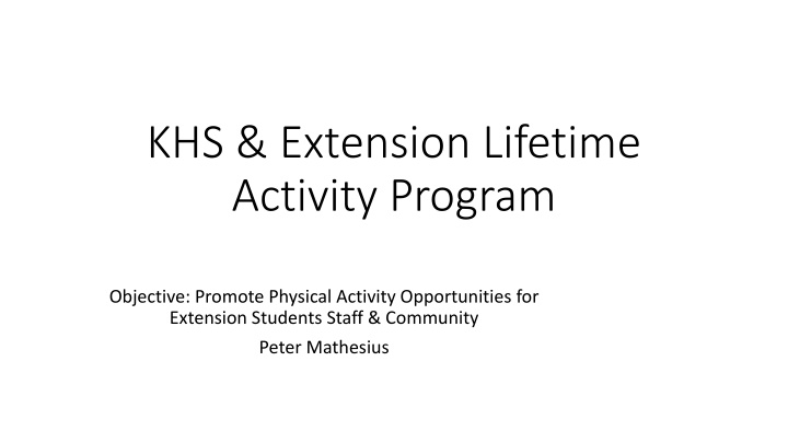 khs extension lifetime activity program