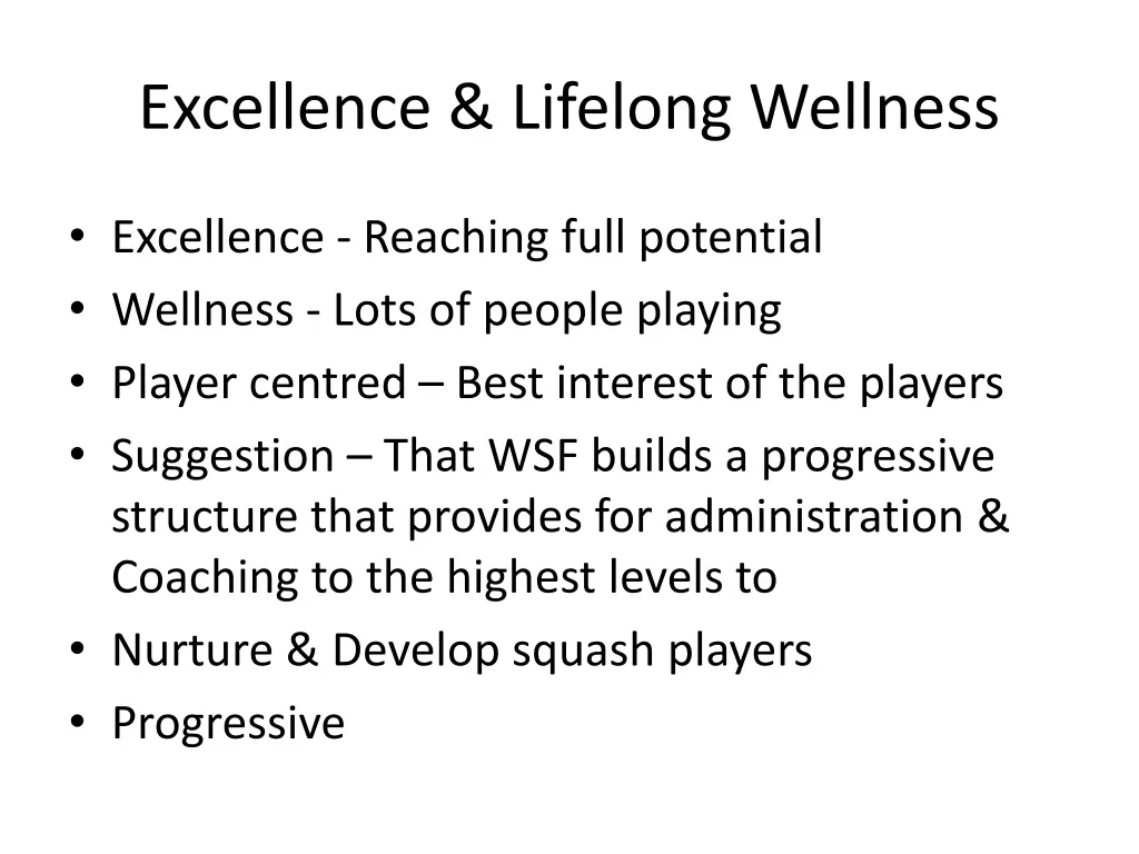 excellence lifelong wellness