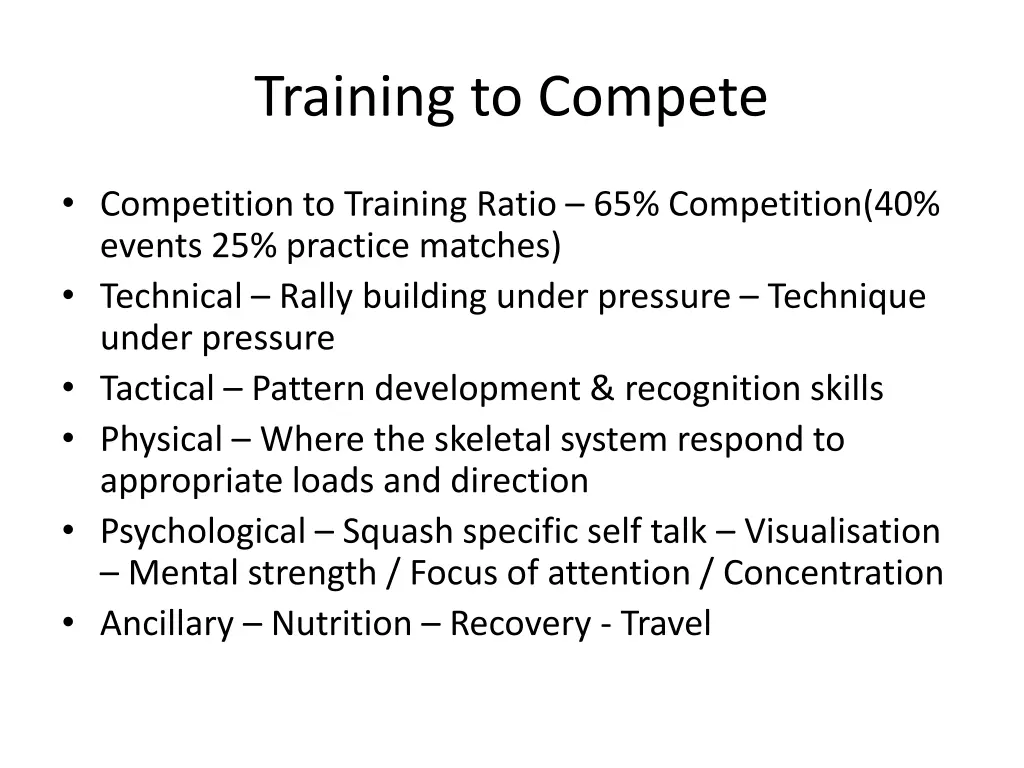 training to compete