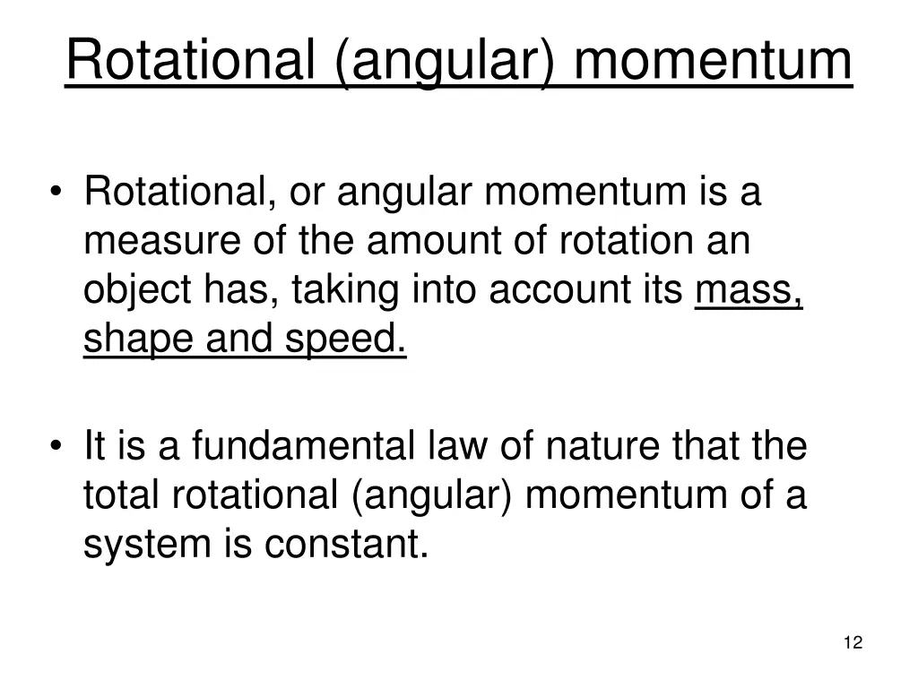 rotational angular momentum