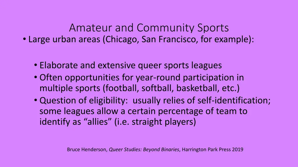 amateur and community sports large urban areas