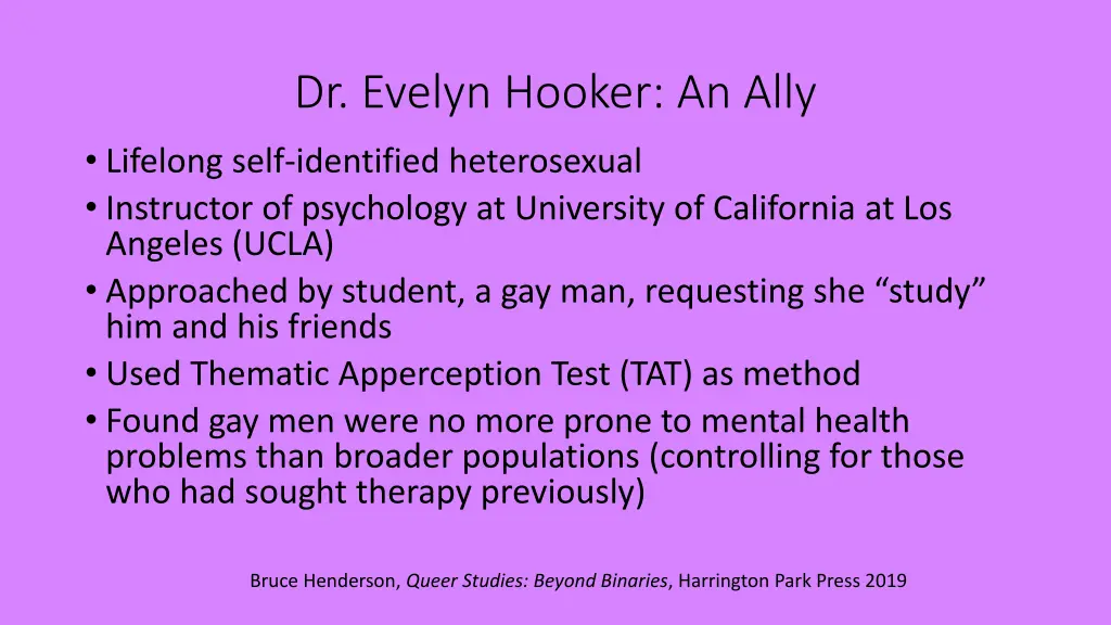 dr evelyn hooker an ally lifelong self identified