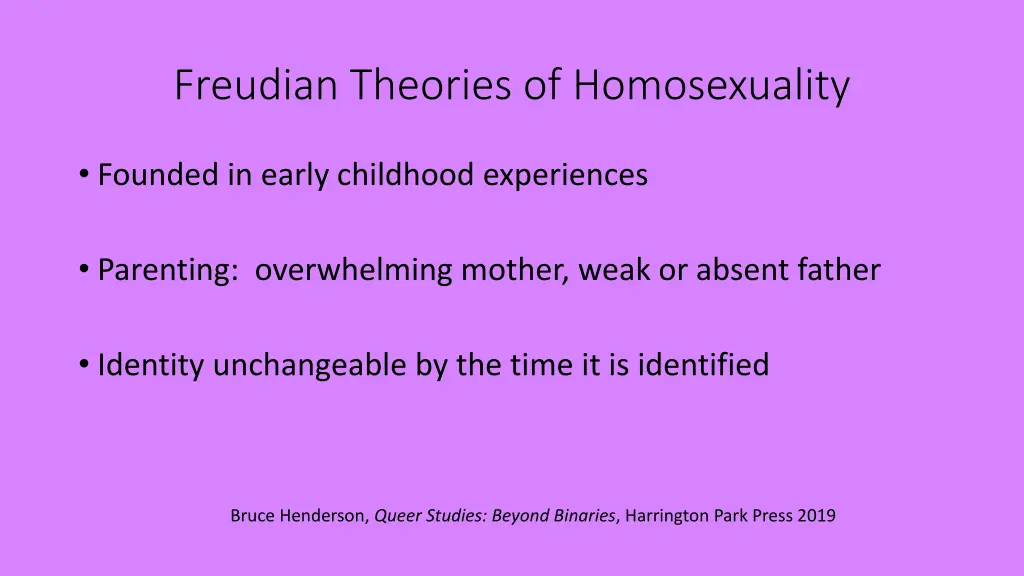 freudian theories of homosexuality