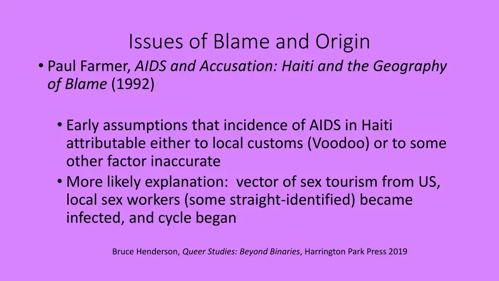 issues of blame and origin paul farmer aids