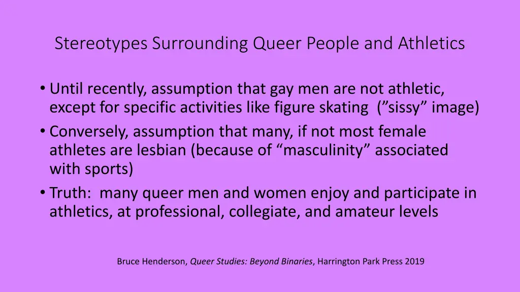 stereotypes surrounding queer people and athletics