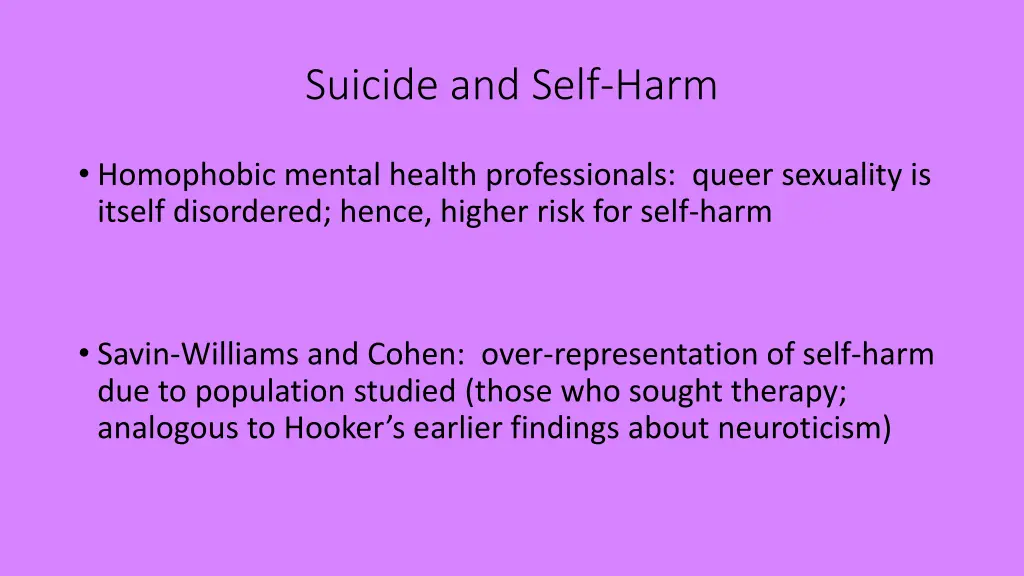 suicide and self harm