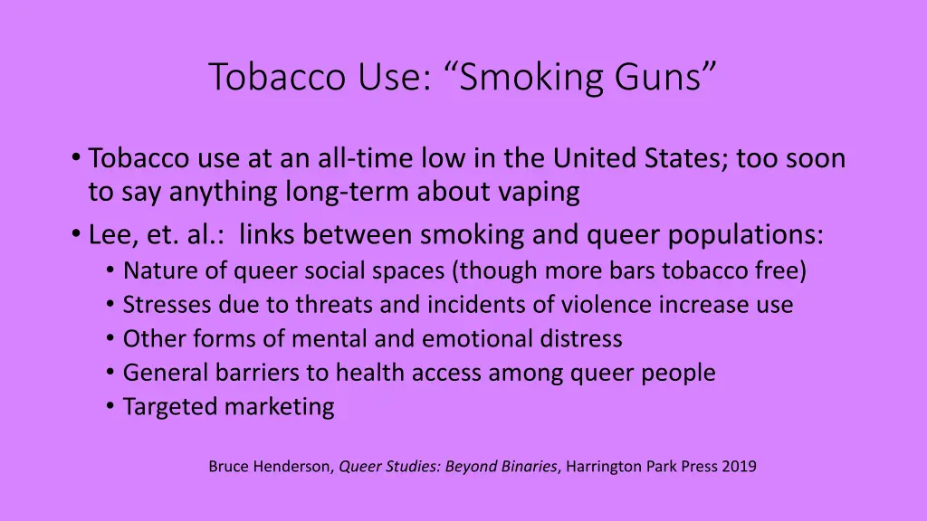 tobacco use smoking guns