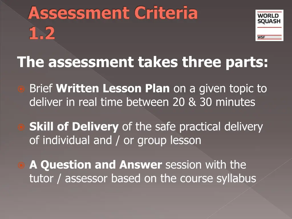 assessment criteria 1 2