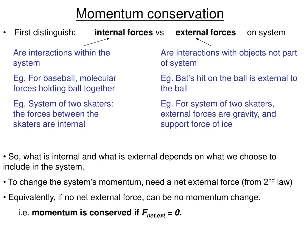 momentum conservation