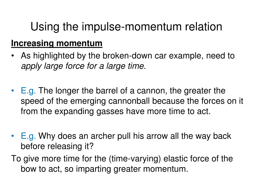 using the impulse momentum relation