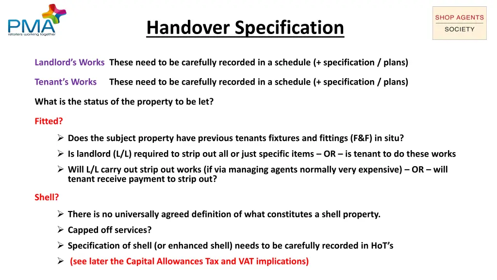 handover specification