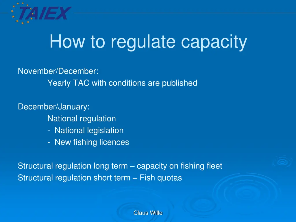 how to regulate capacity