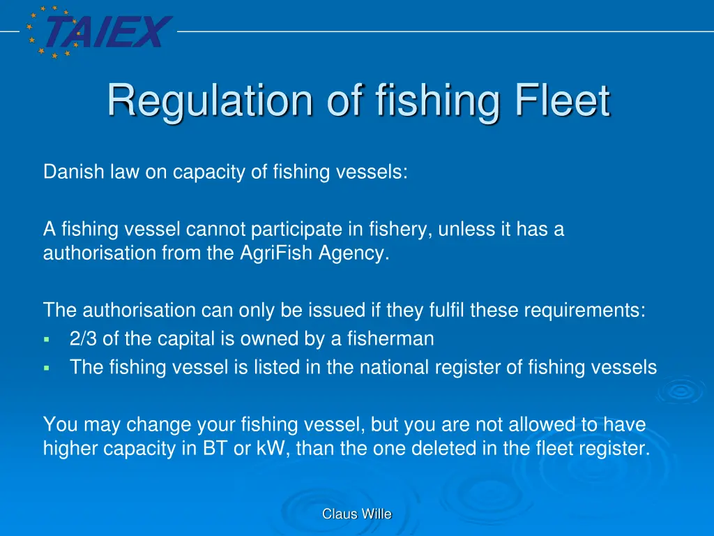 regulation of fishing fleet