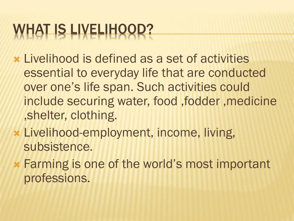 what is livelihood