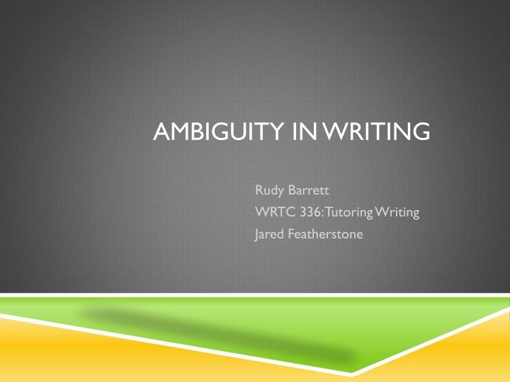 ambiguity in writing