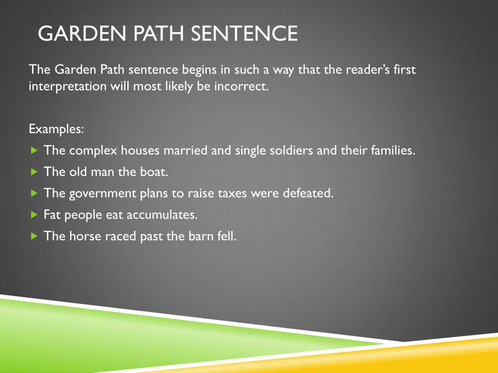 garden path sentence