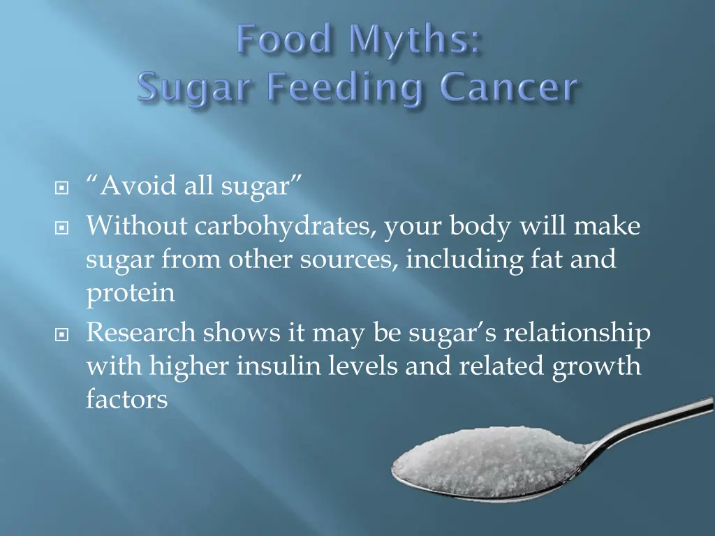 avoid all sugar without carbohydrates your body