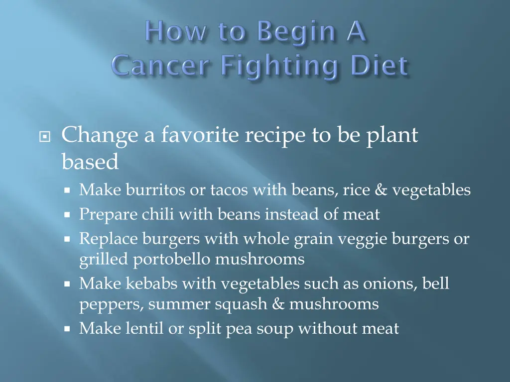 change a favorite recipe to be plant based make