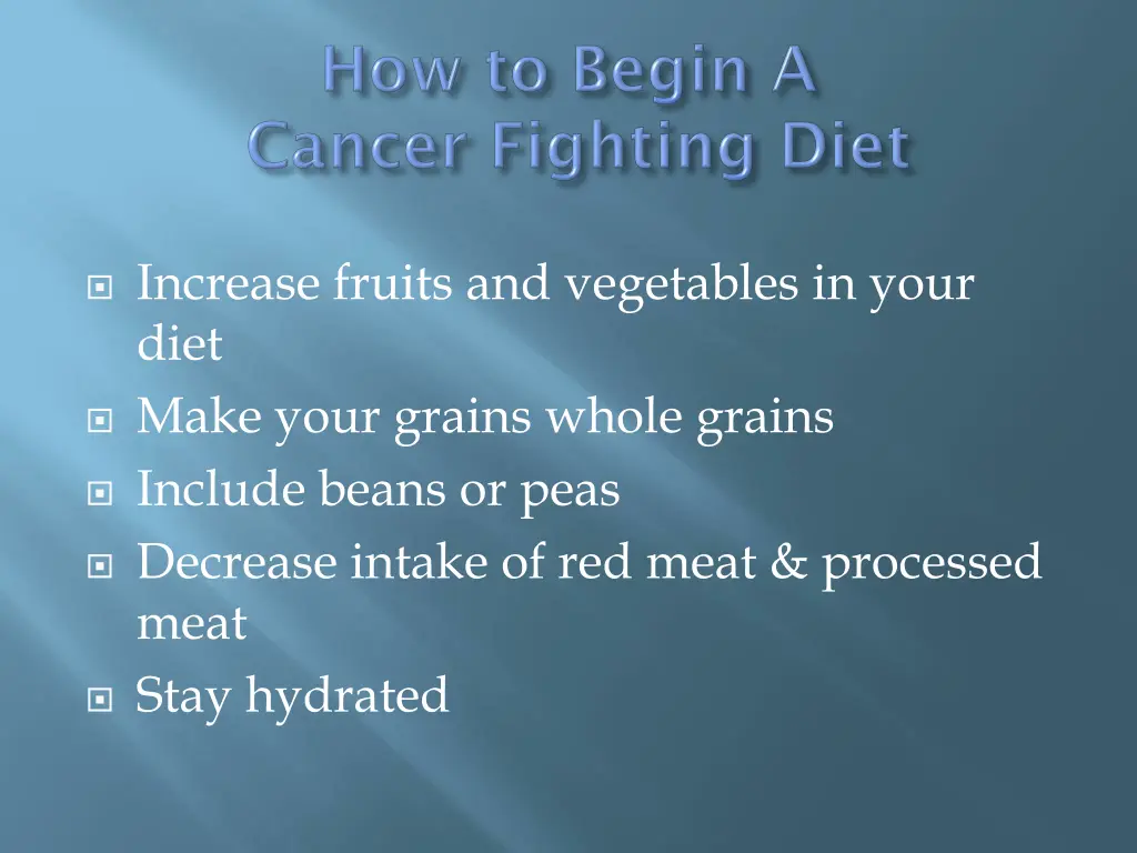 increase fruits and vegetables in your diet make