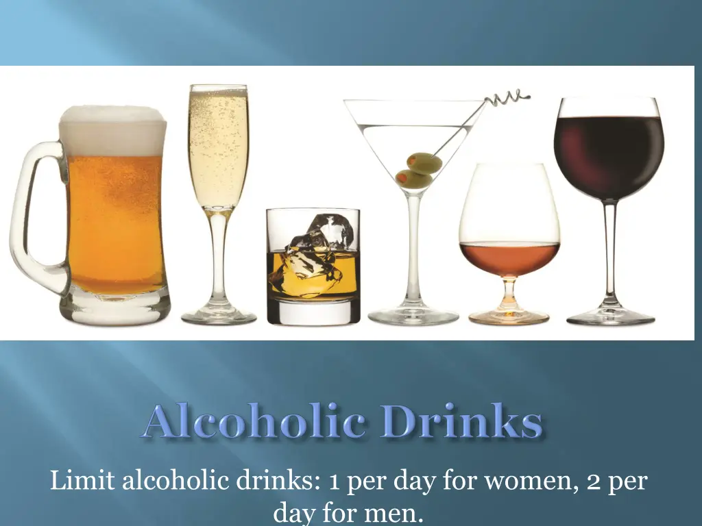 limit alcoholic drinks 1 per day for women