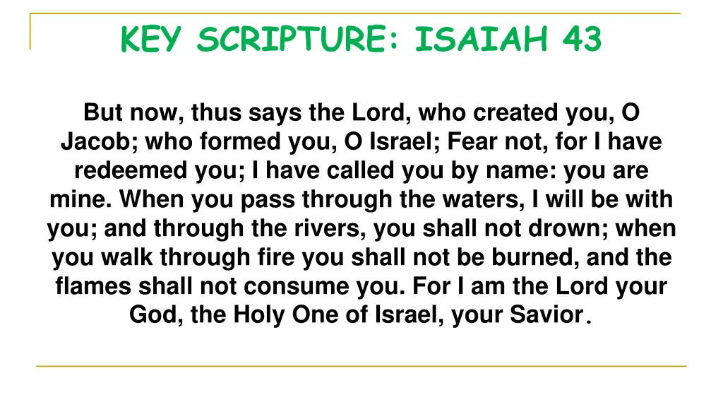 key scripture isaiah 43