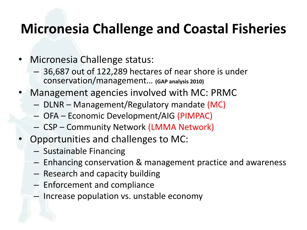 micronesia challenge and coastal fisheries