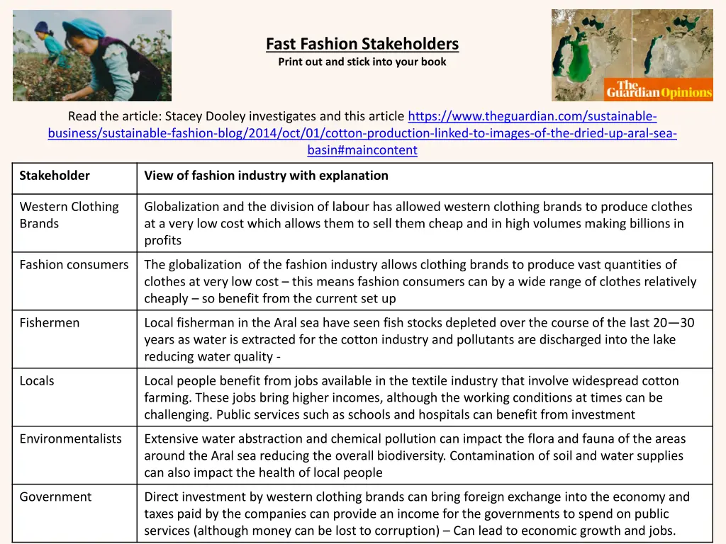 fast fashion stakeholders print out and stick 1