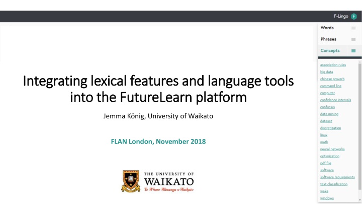 integrating lexical features and language tools