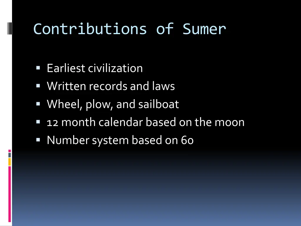 contributions of sumer