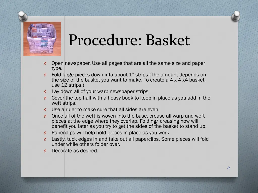 procedure basket