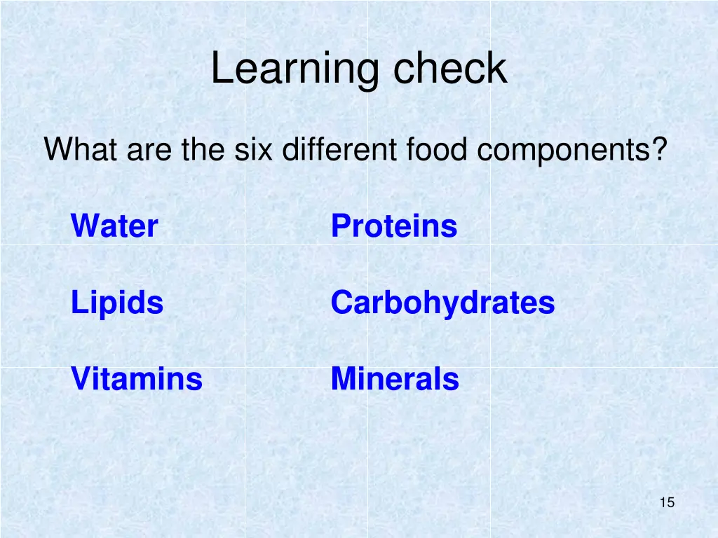 learning check 1