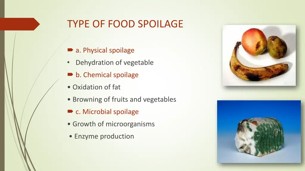 type of food spoilage