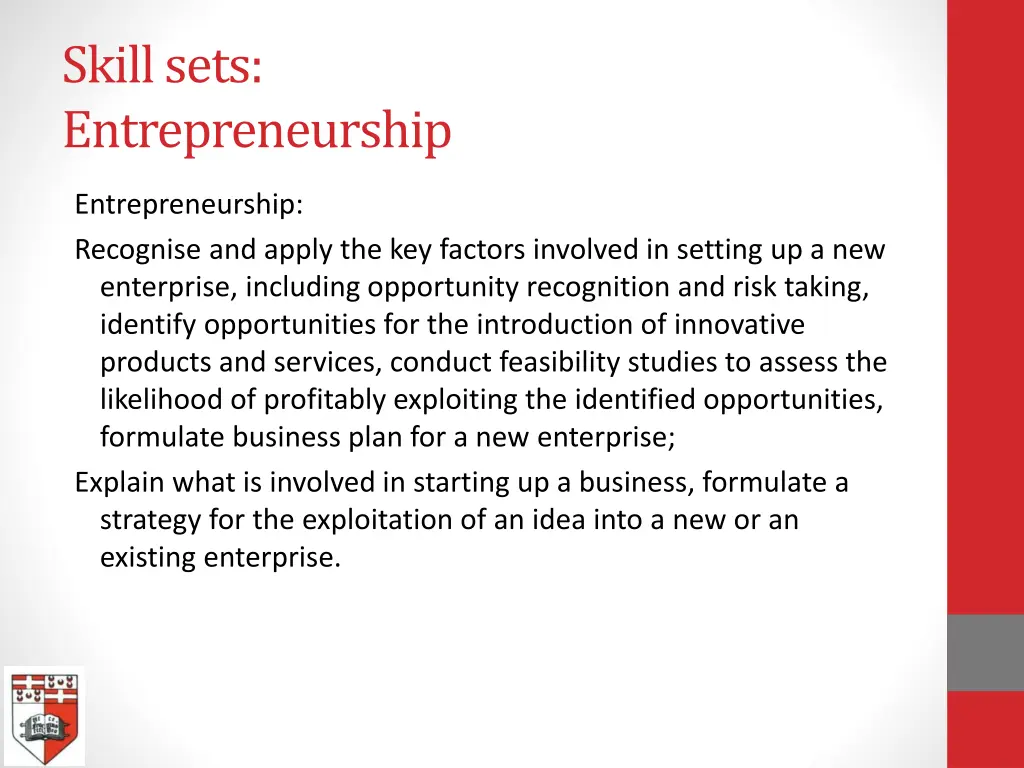 skill sets entrepreneurship