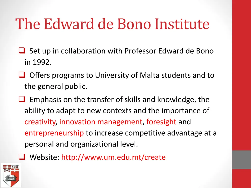 the edward de bono institute