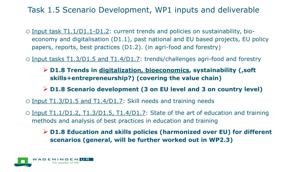 task 1 5 scenario development wp1 inputs