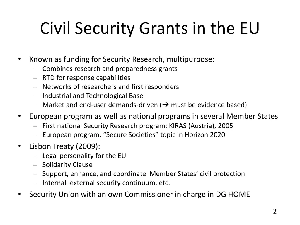 civil security grants in the eu