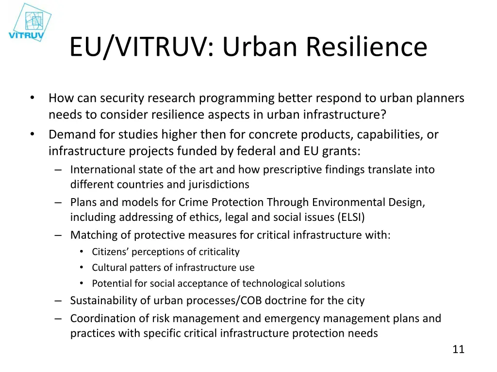 eu vitruv urban resilience