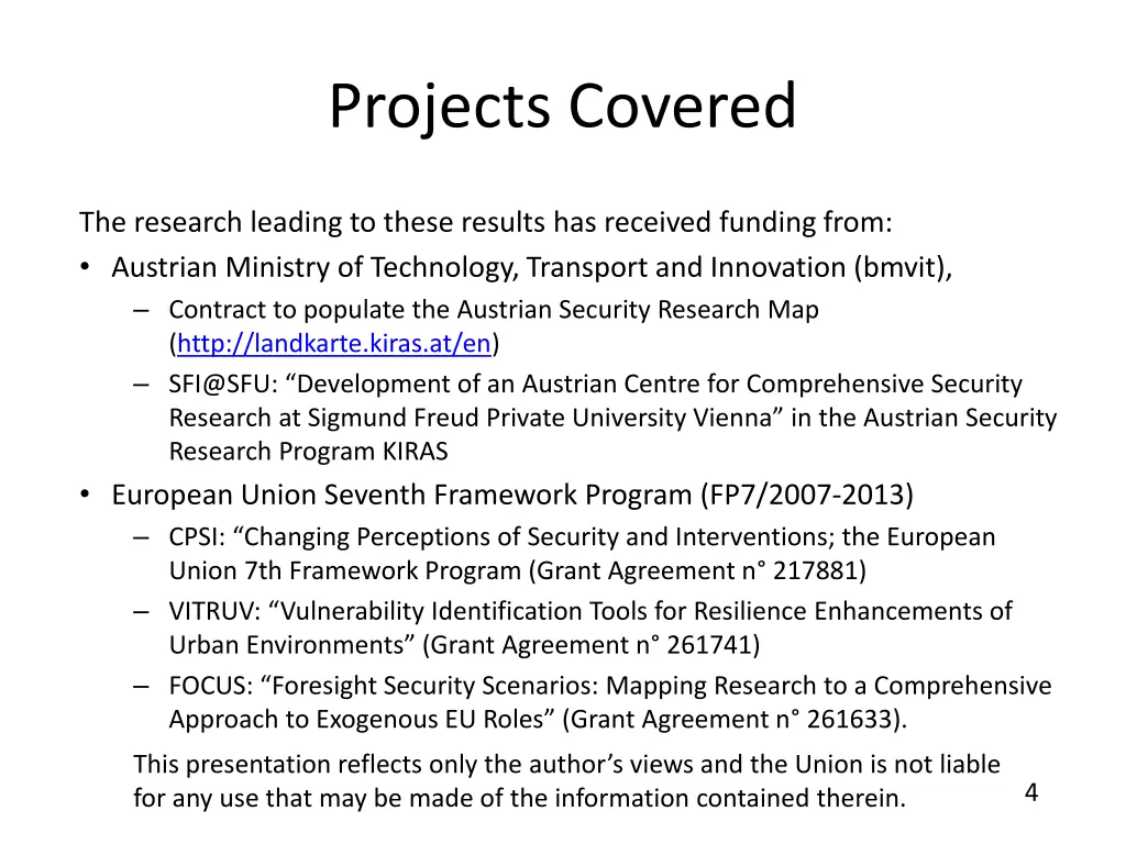 projects covered