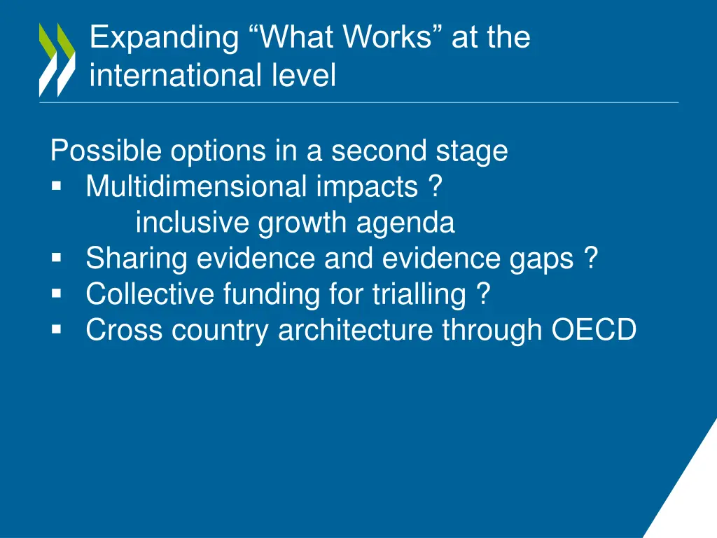 expanding what works at the international level 1