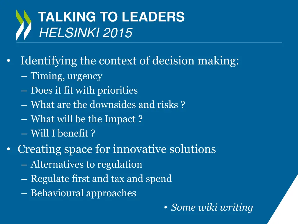 talking to leaders helsinki 2015