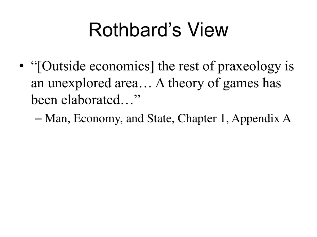 rothbard s view