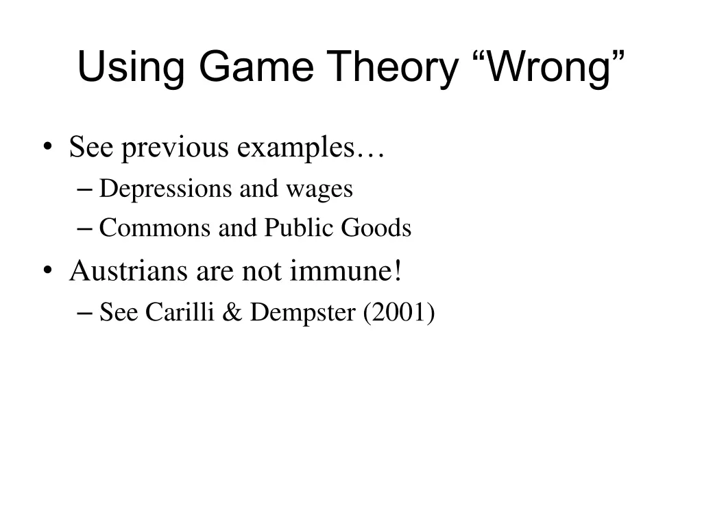 using game theory wrong