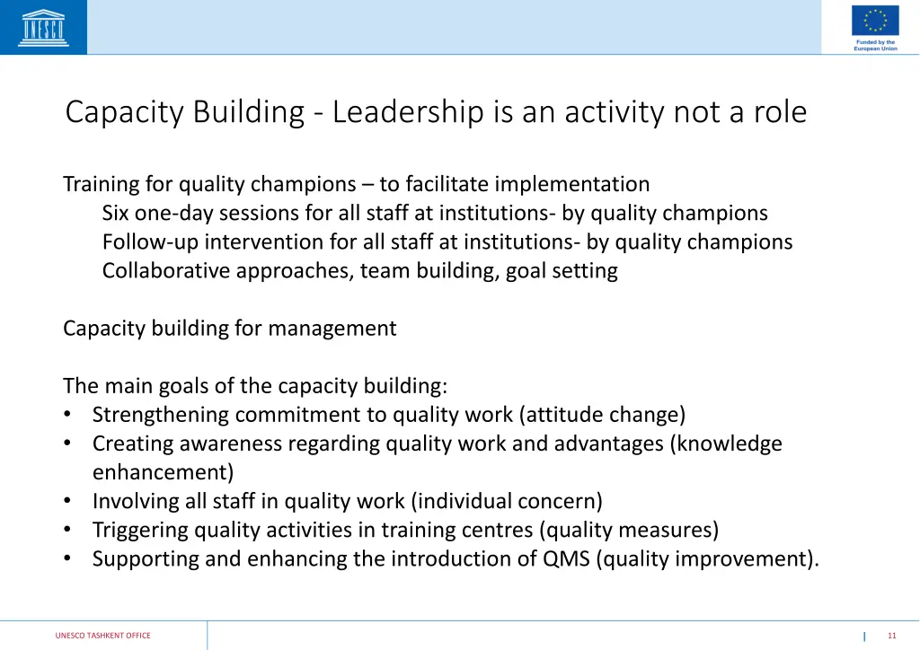 capacity building leadership is an activity