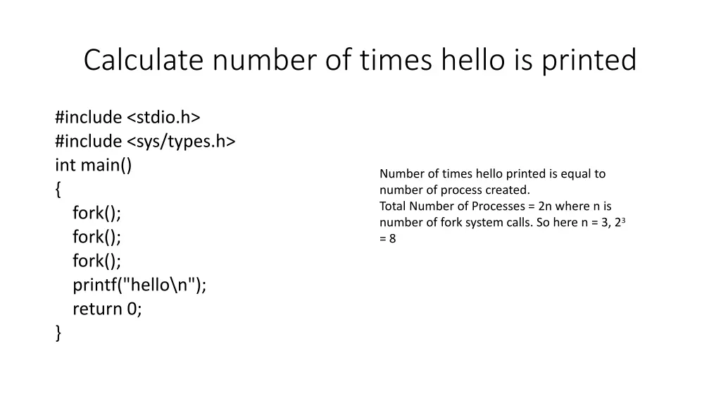 calculate number of times hello is printed